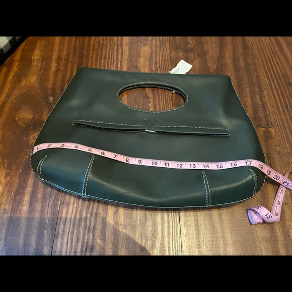 Pollini Italian dark green large leather clutch - Picture 4 of 7